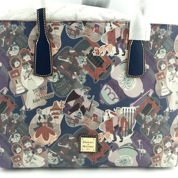 New Disney Parks 2022 The Haunted Mansion Tote Purse Bag Dooney & Bourke - Picture 3 of 6